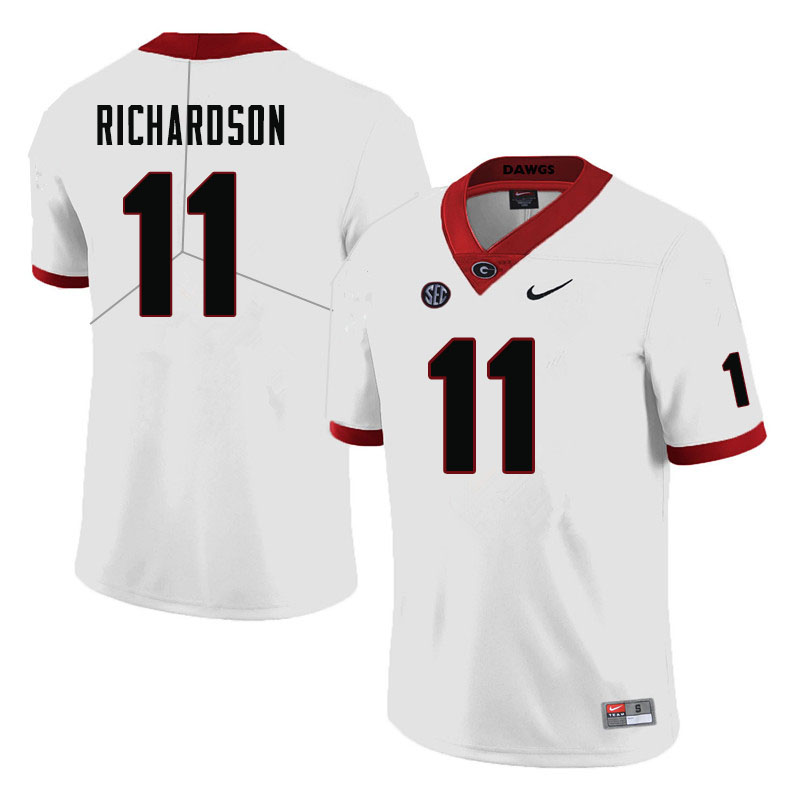 Men #11 Keyon Richardson Georgia Bulldogs College Football Jerseys-White